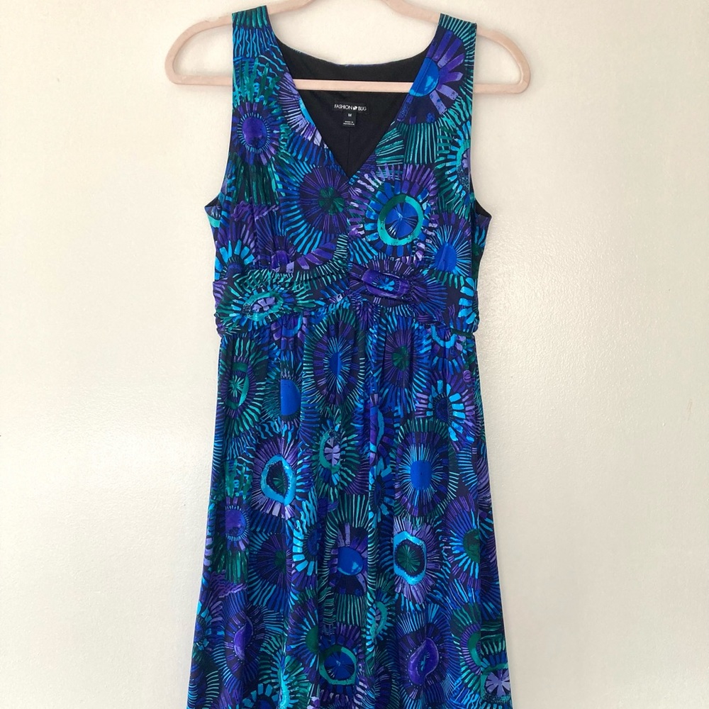 V neck tank dress with cinched waist